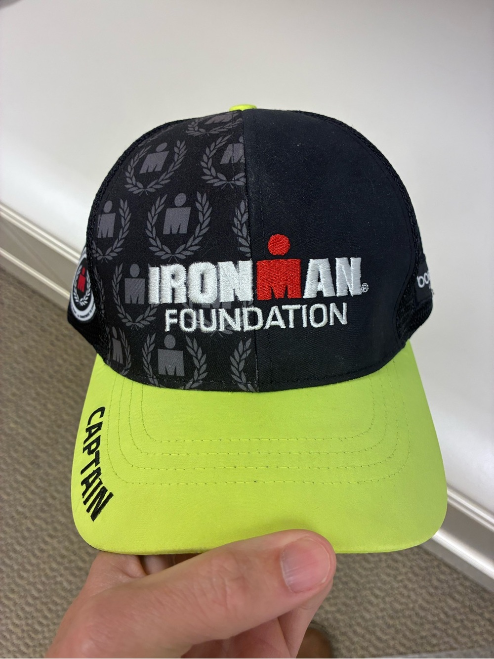 Ironman Foundation Captain Boco Gear Trucker Hat Mesh Snapback Cap Black Neon